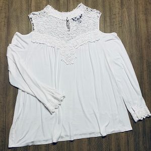 THALIA SODI WHITE COLD SHOULDER TOP